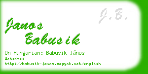 janos babusik business card